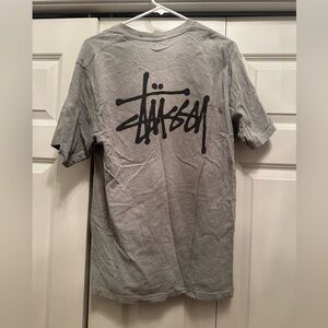 Grey Stussy Short Sleeve T Shirt Medium - STAINED, See Description